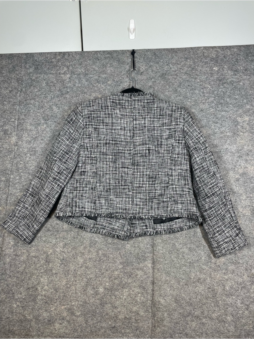 Maeve Anthropologie Womens Black White Tweed Double Breasted Jacket 12P Career - Picture 13 of 15
